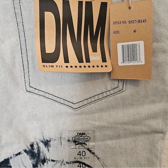 DNM COLLECTION Men's Short sz 40 Gray & Blue Dip Dye Cut Off Denim Shorts NWT - Picture 4 of 7